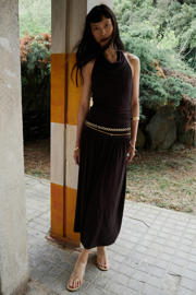 thumbnail: Mango viscose halterjurk - bruin
