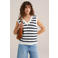 WE Fashion gebreide gestreepte top - wit