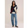 WE Fashion gebreid geruit vest met wol - donkerblauw