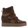 Graceland suèdelook sneakers met sleehak - bruin