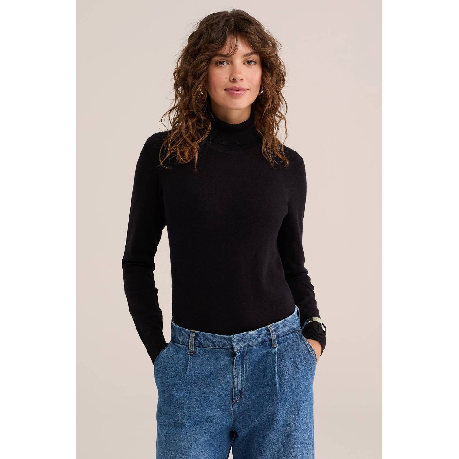 WE Fashion wollen coltrui zwart