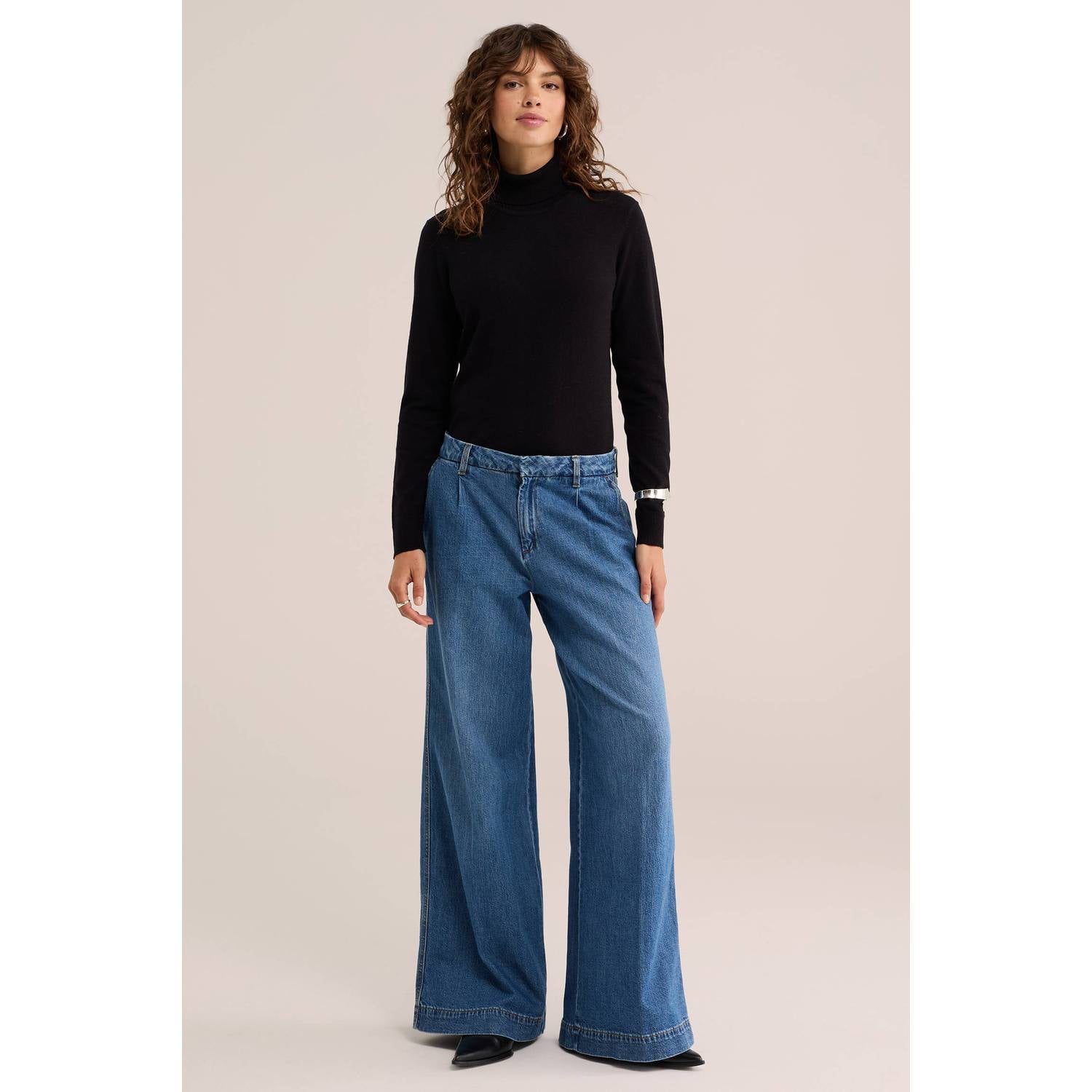 WE Fashion wollen coltrui zwart