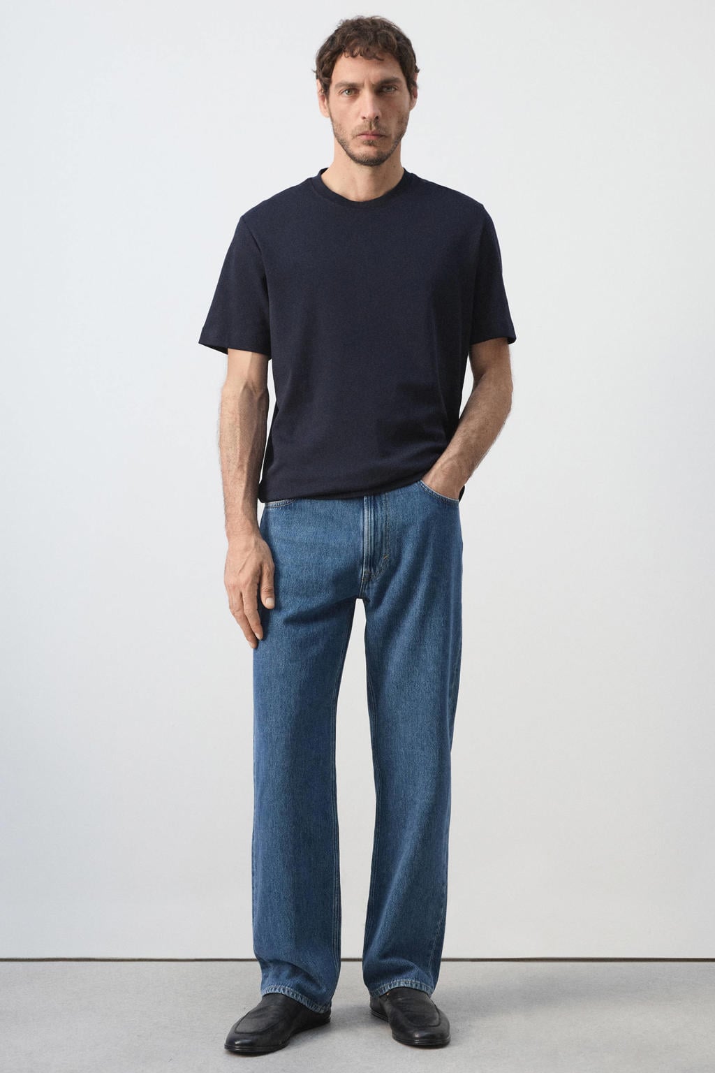 Mango Man regular fit T-shirt - donkerblauw