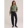 WE Fashion gebreide trui met ruches - groen