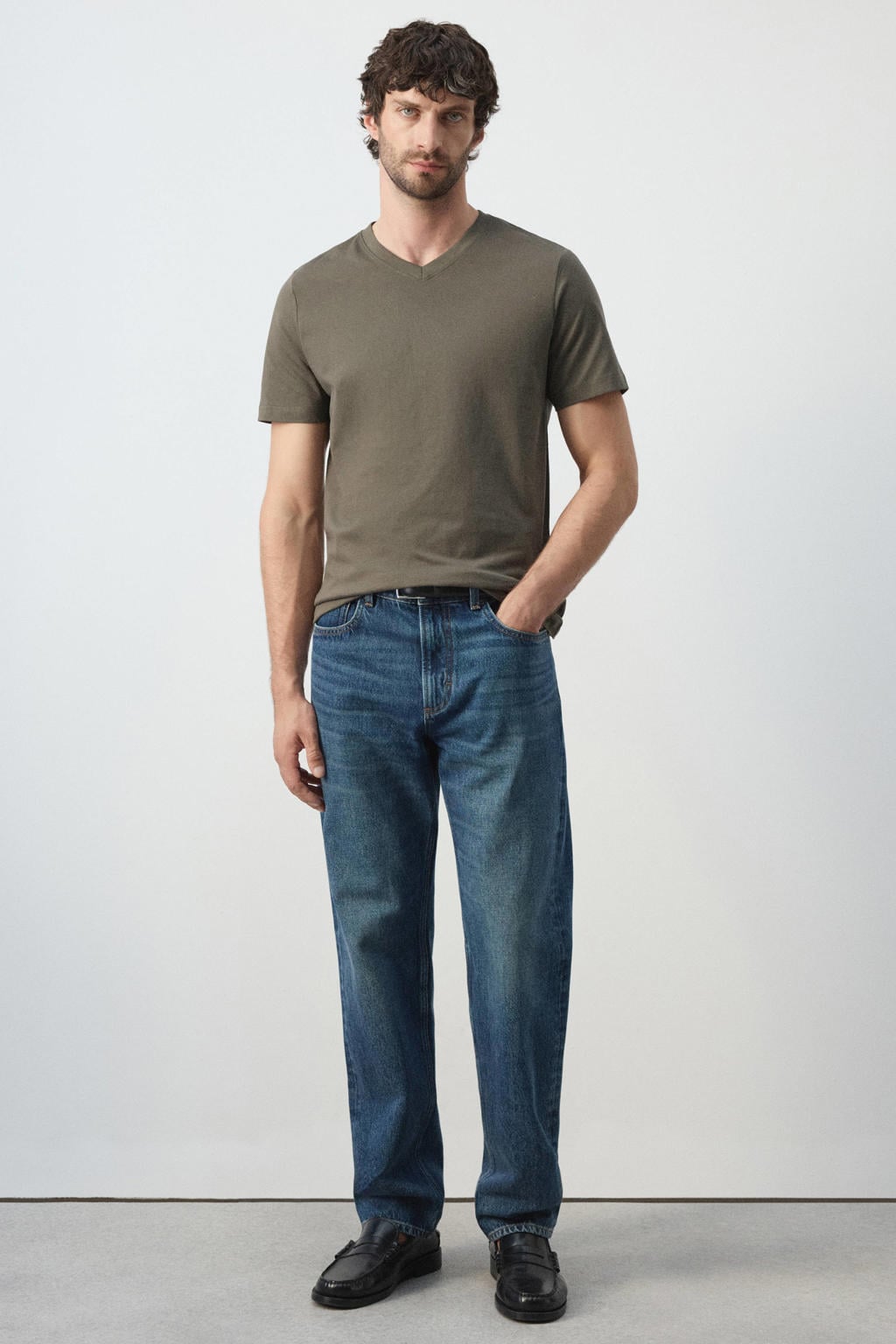Mango Man slim fit T-shirt - beige/kaki
