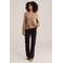 WE Fashion gebreide trui met peplum en wol - beige