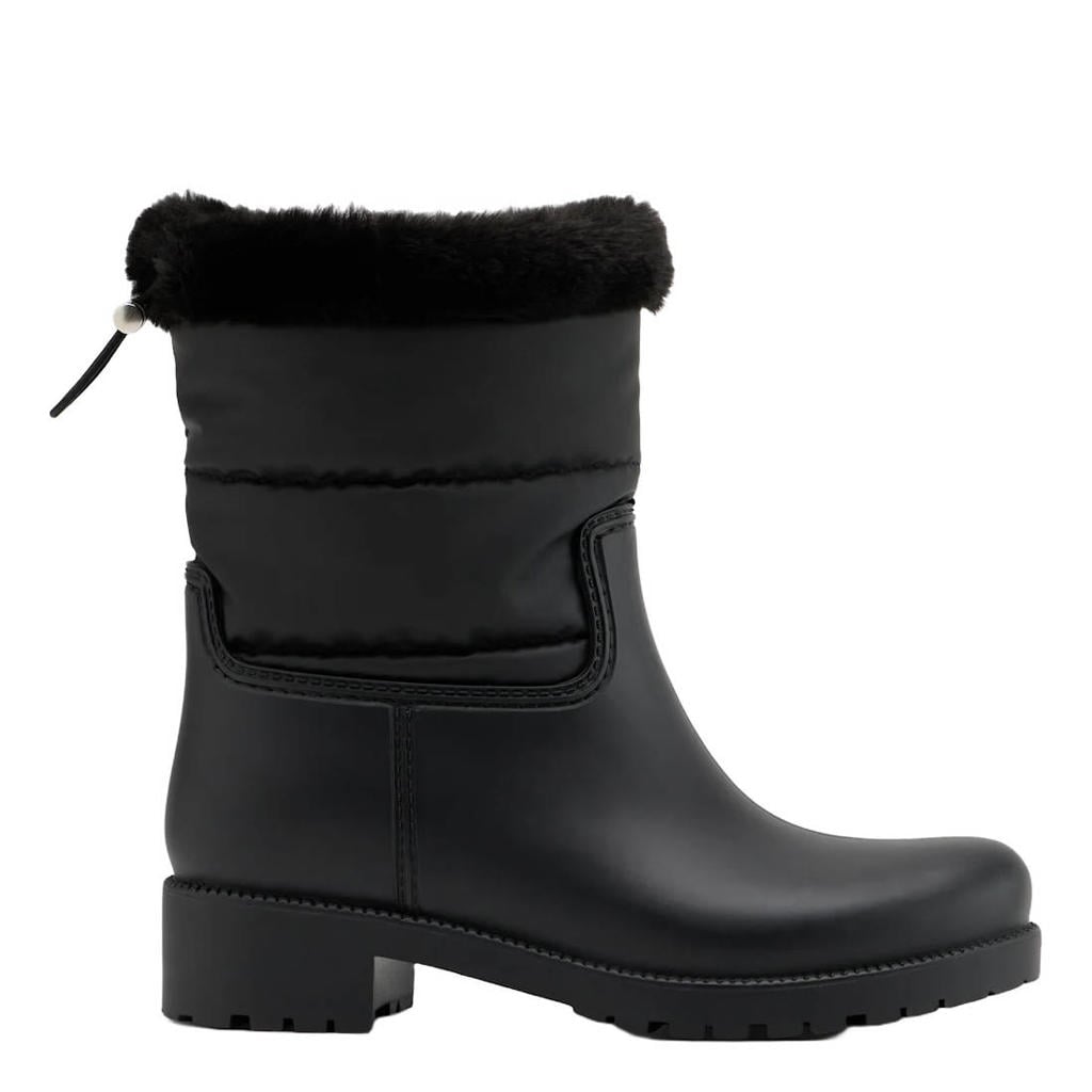 Zwarte dames Graceland regenlaarzen met profielzool - van pvc