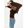 Mango top met studs - bruin