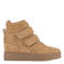 Graceland suède sneakers met sleehak - cognac