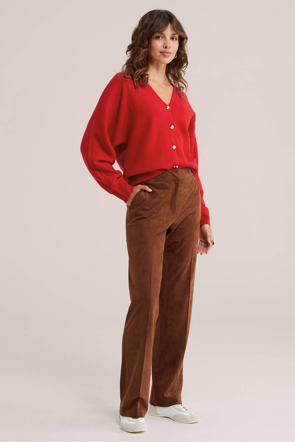 WE Fashion wollen gebreid vest - rood