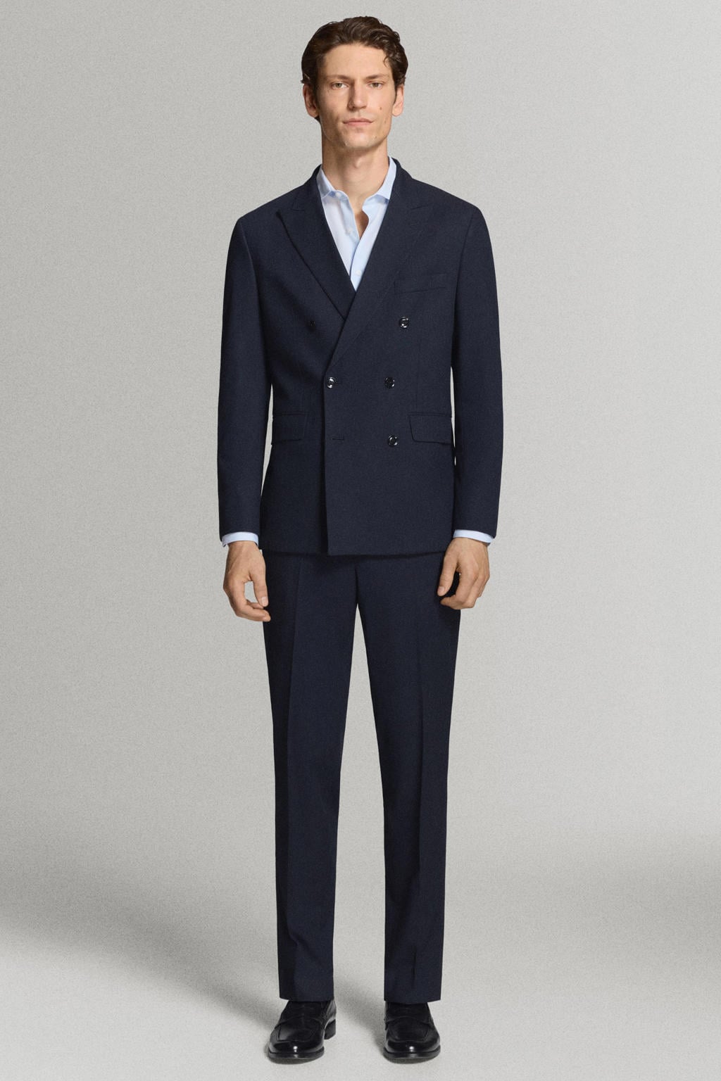 Mango Man viscose broek - donkerblauw