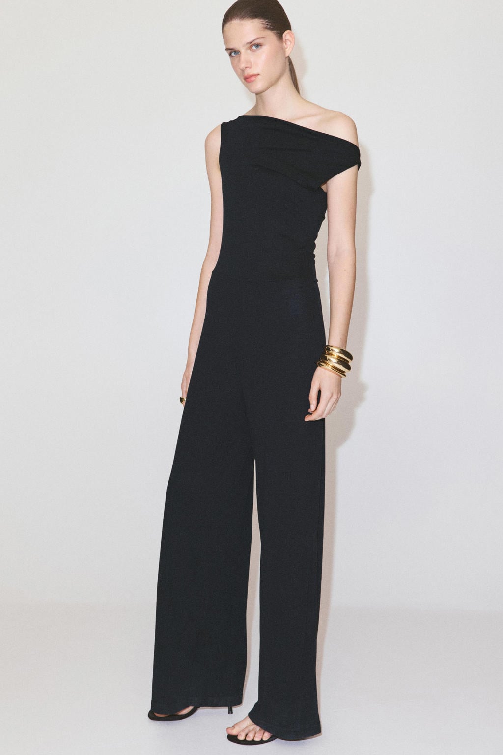Mango viscose jumpsuit - zwart