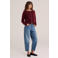WE Fashion gebreid vest met wol - donkerrood