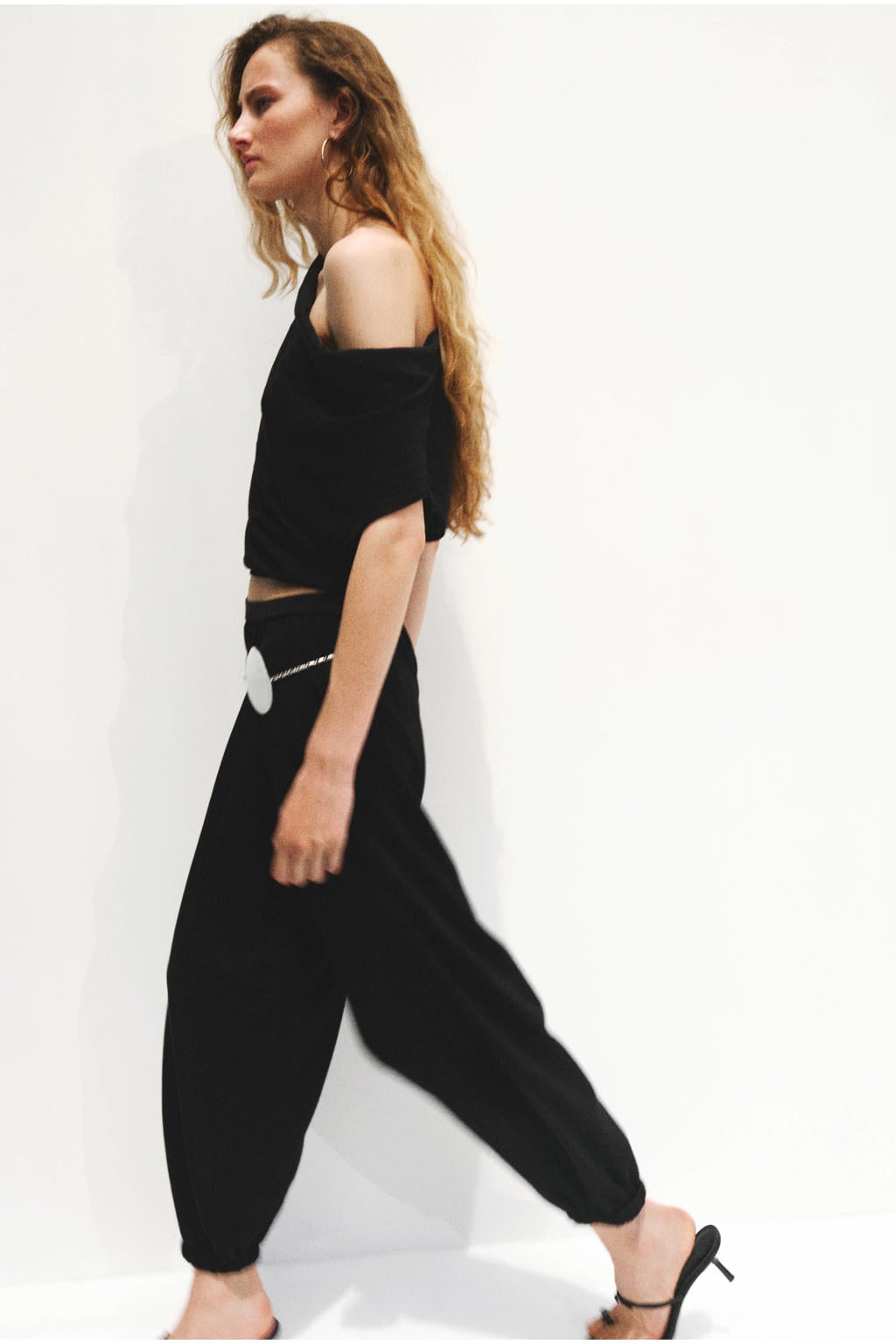 Mango balloon broek zwart