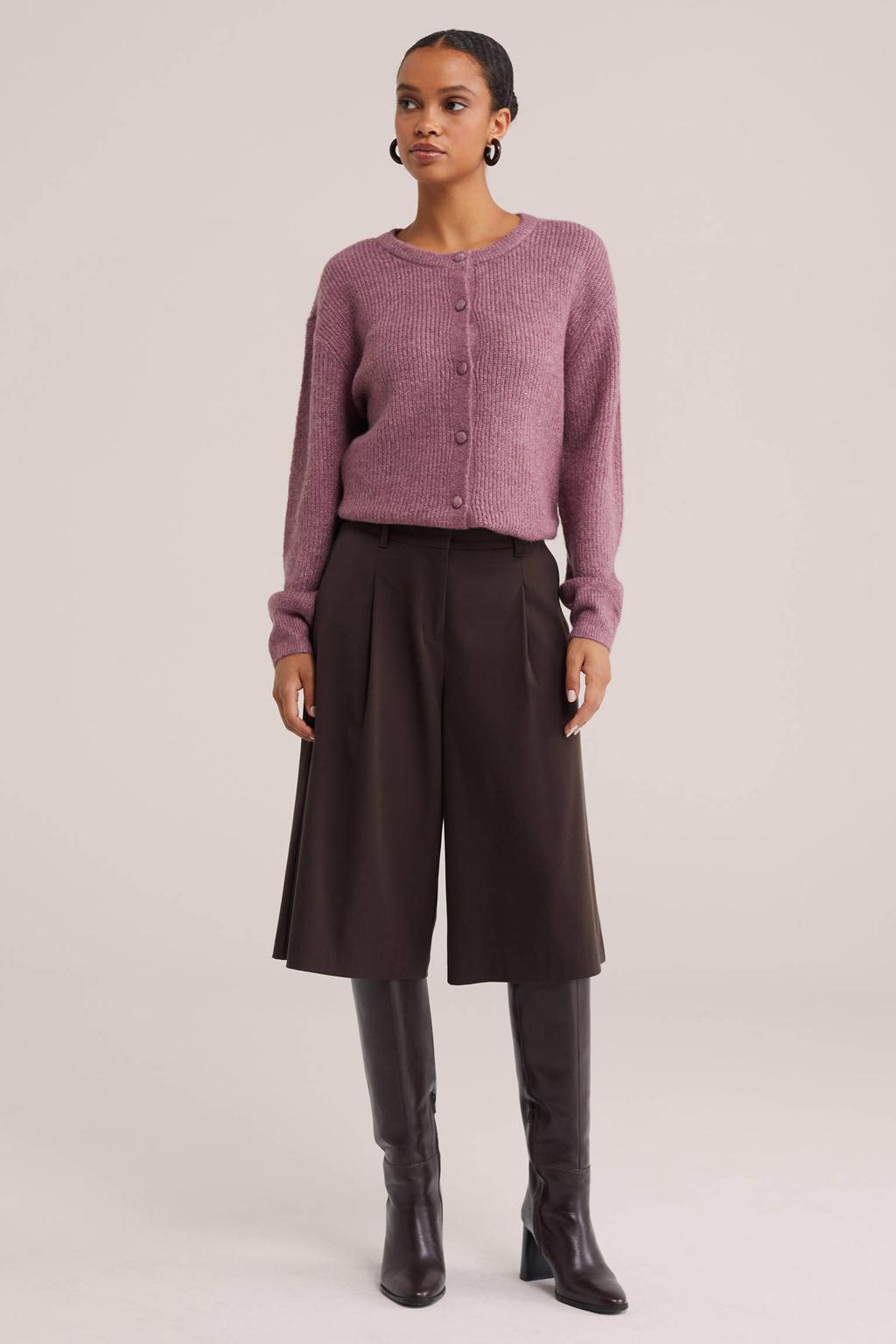 WE Fashion gebreid vest - oudroze