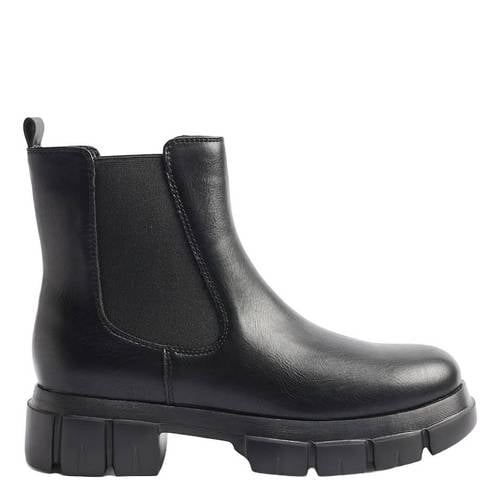 Graceland chunky imitatieleren chelsea boots zwart