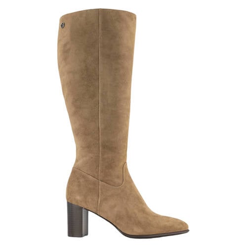 ESPRIT suède laarzen met blokhak taupe