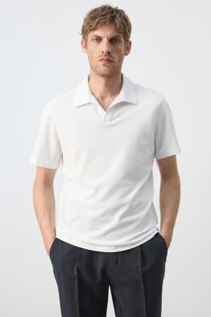 slim fit polo - wit