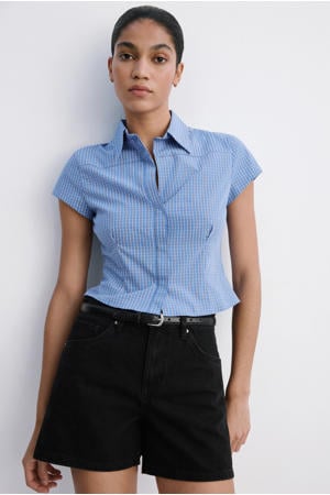 straight leg denim short - zwart