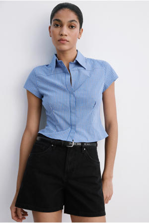 straight leg denim short - zwart