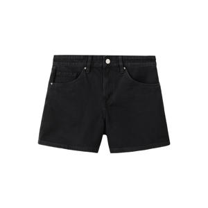 straight leg denim short - zwart