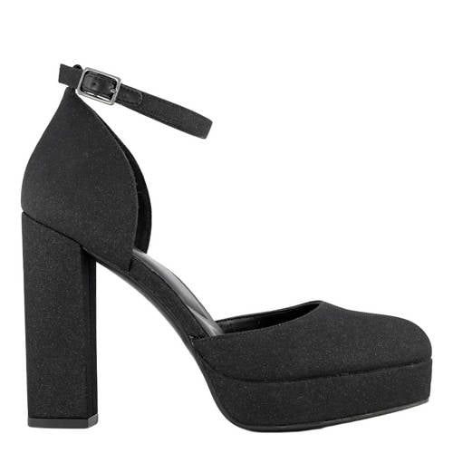 Graceland suèdelook pumps met blokhak zwart