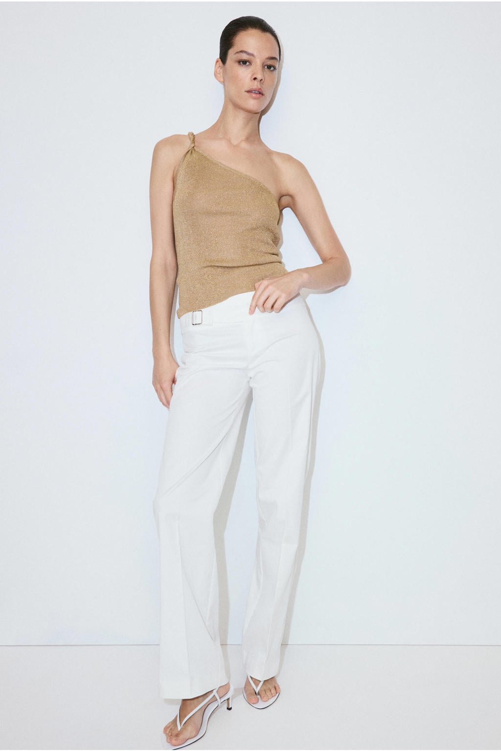 Mango top met glitters - goud