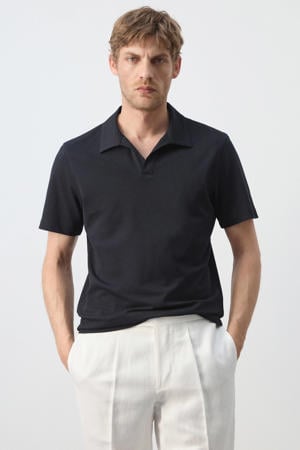 slim fit polo - donkerblauw
