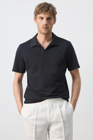 slim fit polo - donkerblauw