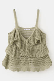 thumbnail: Mango top met ruches - groen