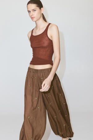 Balloon fit broek bruin