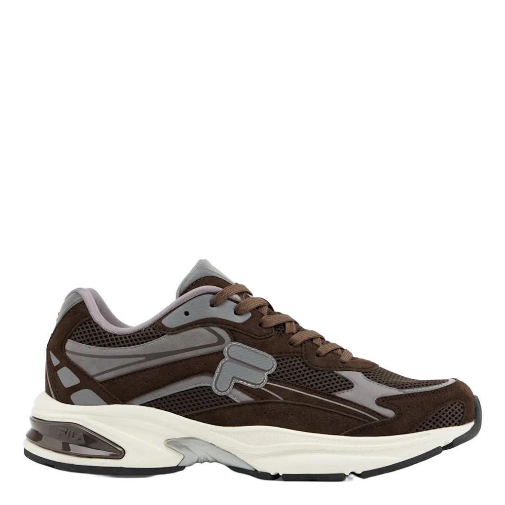 Grijze heren Fila imitatieleren sneakers - met veters