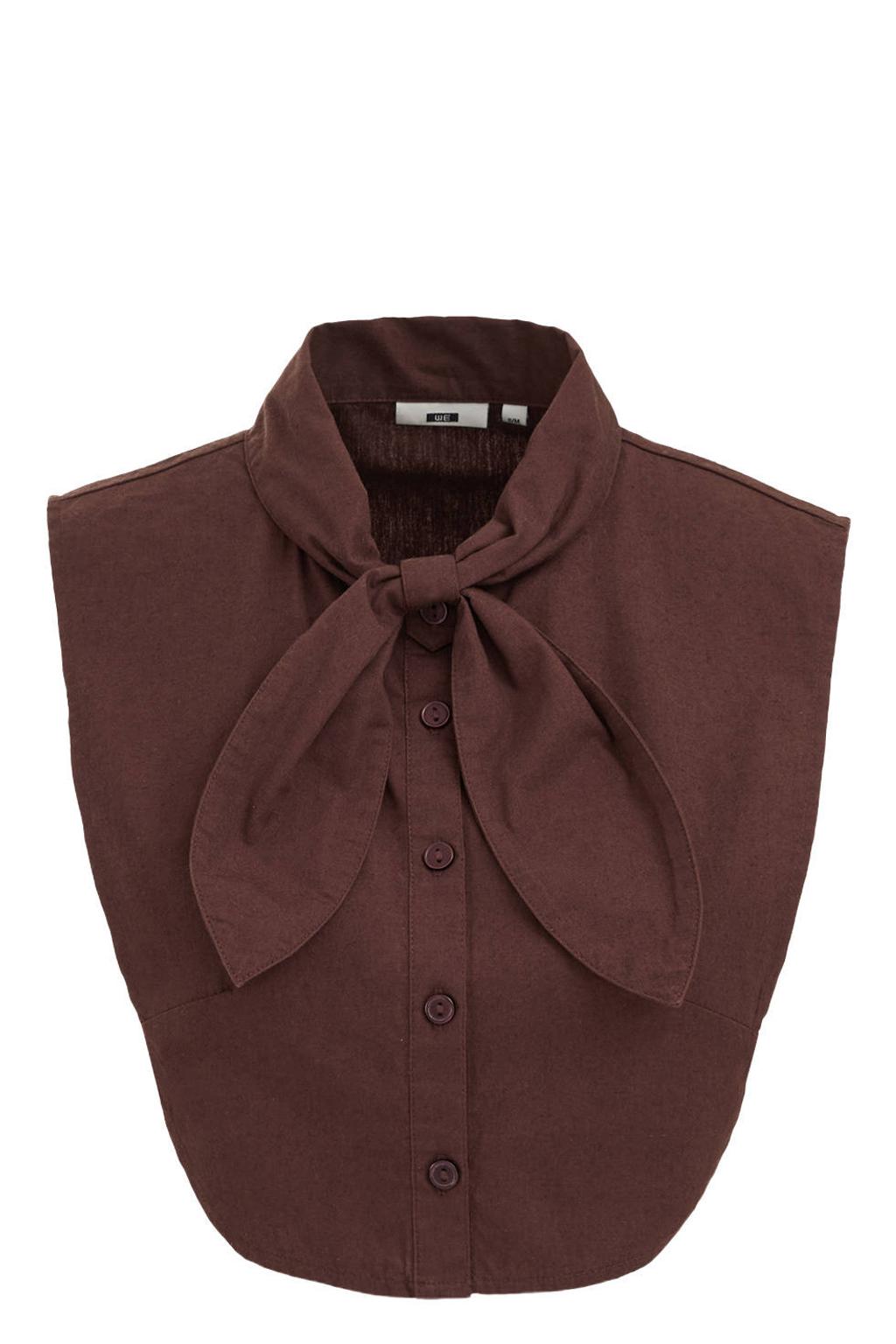 WE Fashion losse kraag met sjaaltje donkerbruin