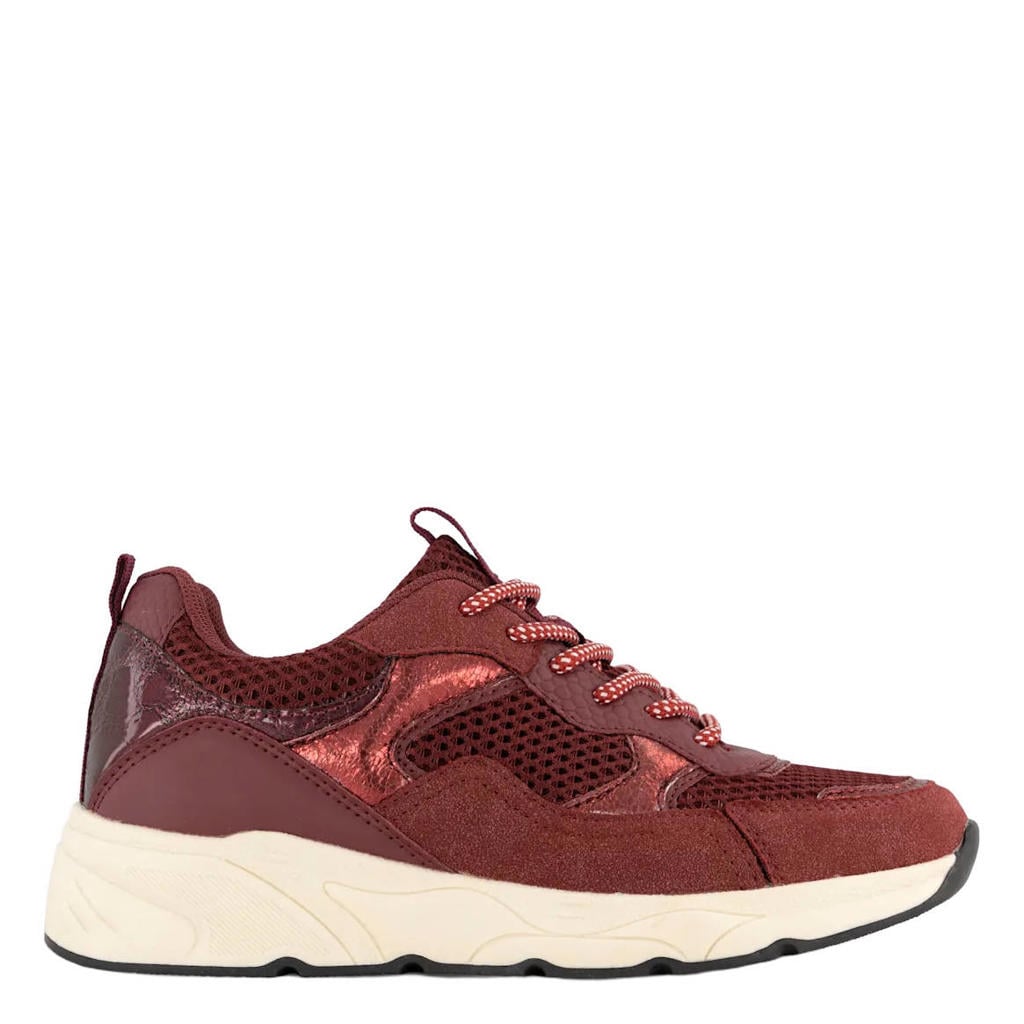 Bordeaux dames Graceland suède sneakers - met veters