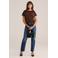 WE Fashion top met kant - bruin