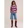 WE Fashion katoenen gestreepte trui - roze