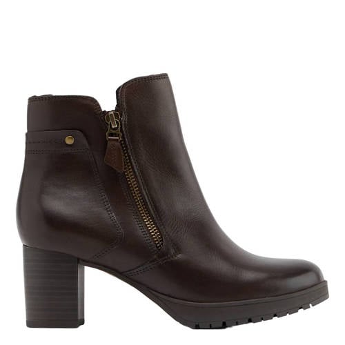 5th Avenue leren laarzen met blokhak bruin