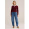 WE Fashion katoenen gebreid vest - donkerrood