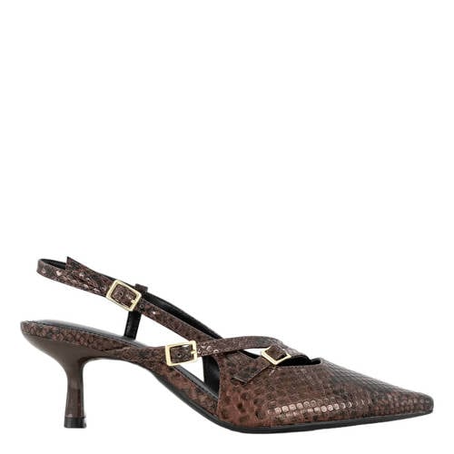 Graceland slingback pumps met hak en dierenprint bruin
