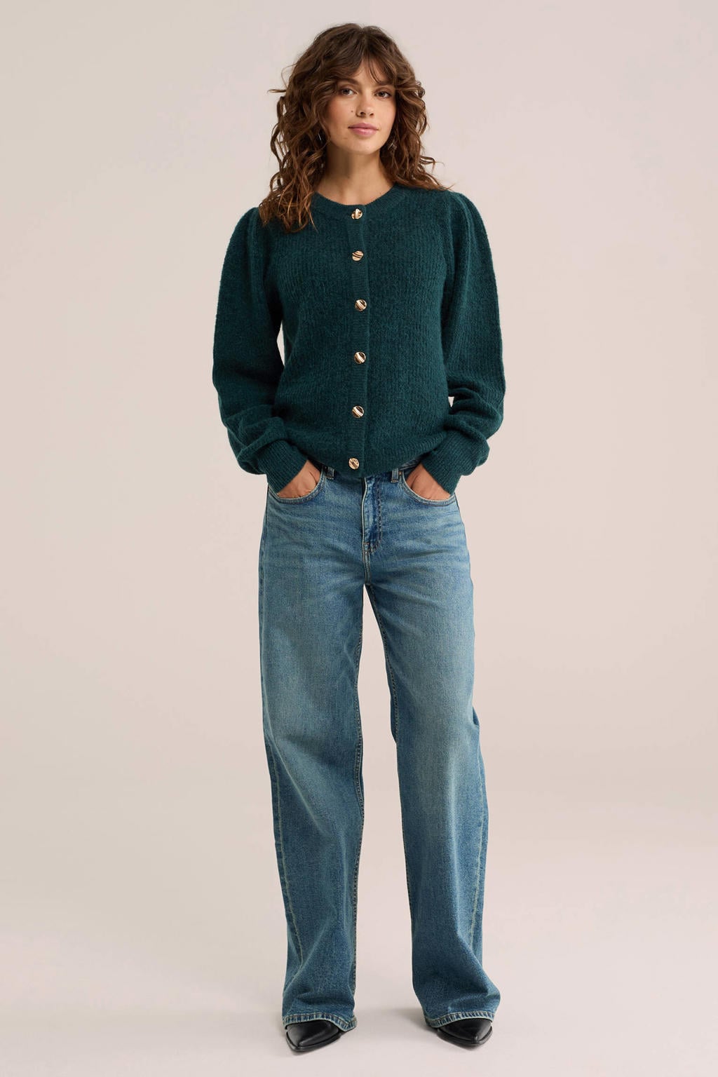 WE Fashion gebreid vest - groen