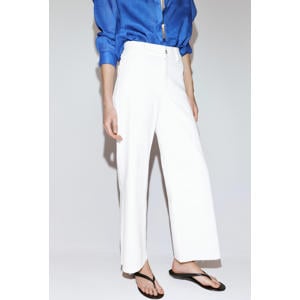 regular waist wide leg jeans - wit