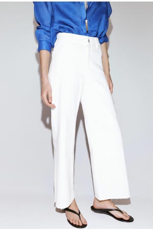 regular waist wide leg jeans - wit