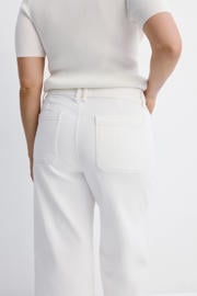 thumbnail: Mango regular waist wide leg jeans - wit