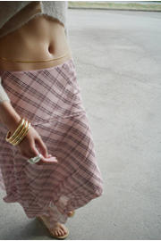 thumbnail: Mango geruite midi rok - lichtroze