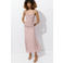 Mango geruite midi rok - lichtroze