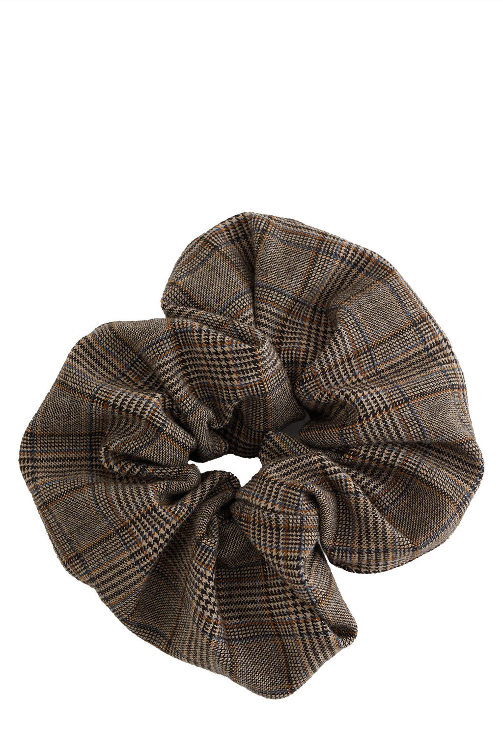 WE Fashion geruite scrunchie bruin