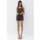 Mango straight leg casual short met borduursels - bruin