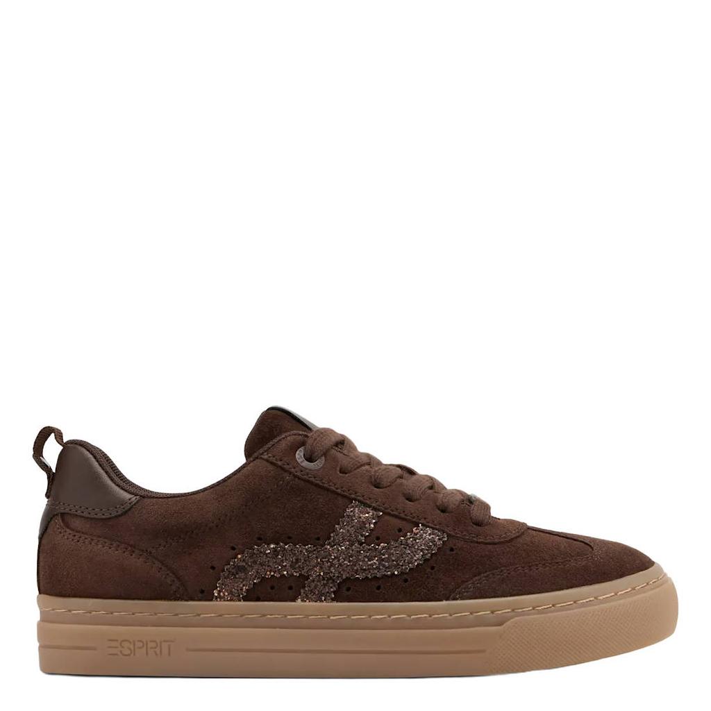 Bruine dames ESPRIT suède sneakers - met veters