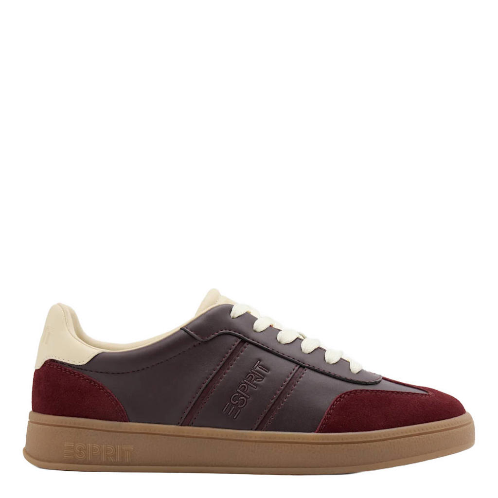 ESPRIT imitatieleren sneakers - bordeaux