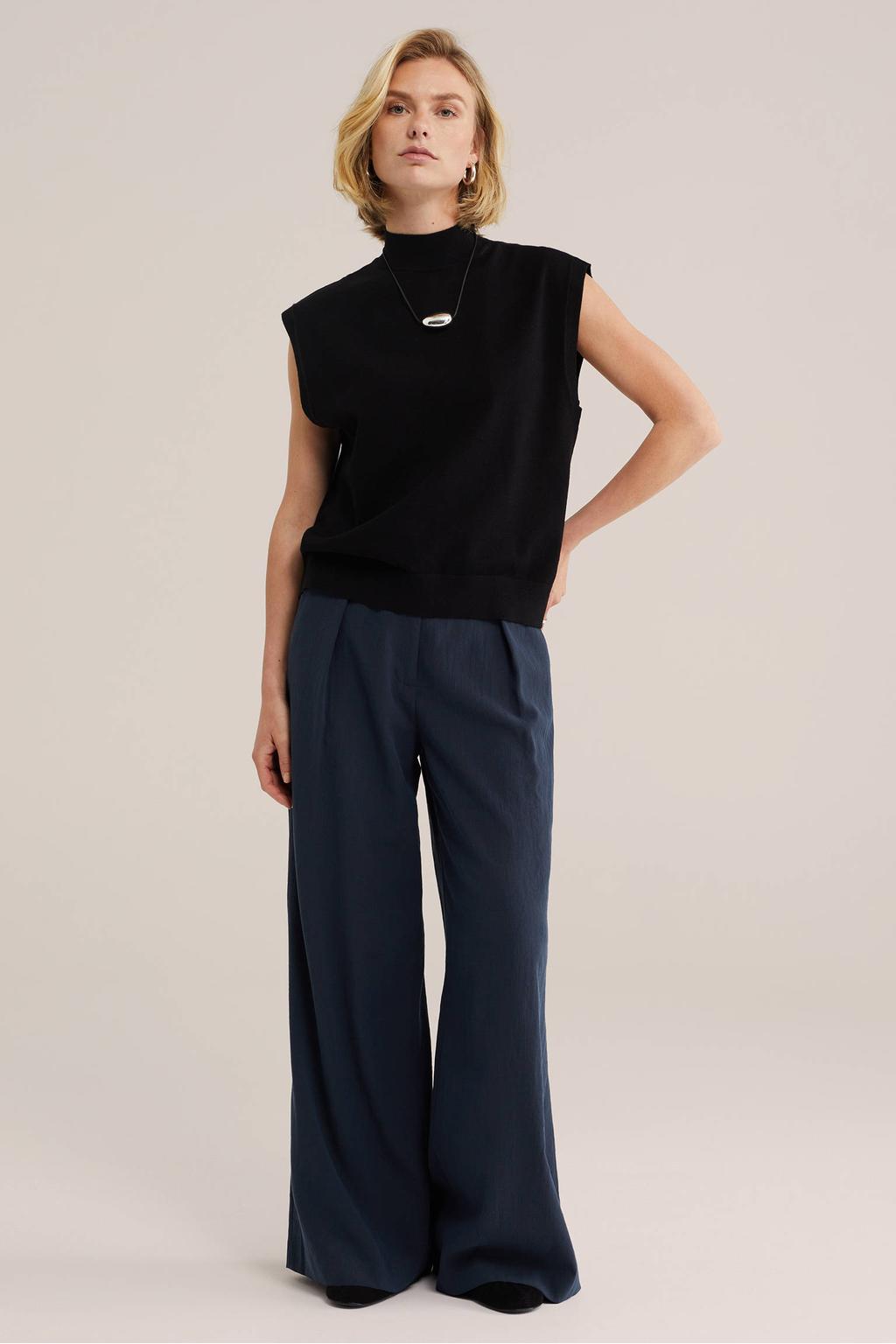 Zwarte dames WE Fashion top van viscose met effen
